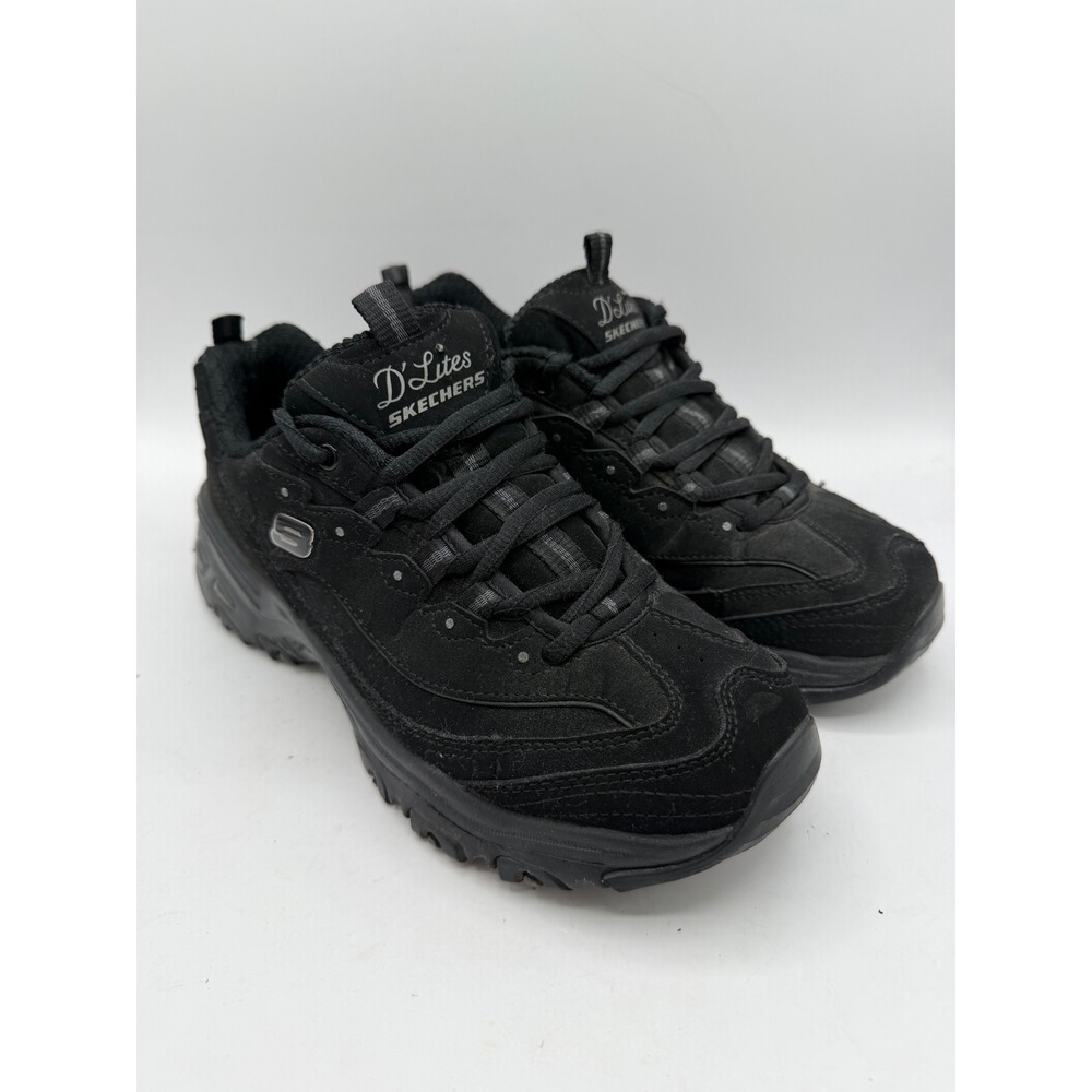 Skechers Sneakers Womens 8 D'Lites 11949 Black Air-Cooled Memory Foam EUC